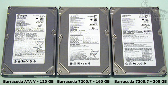 Barracuda ATA V - 120Gb, Barracuda 7200.7 - 160Gb, Barracuda 7200.7 - 200Gb