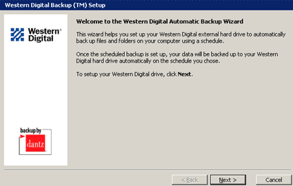 Western Digital Backup Setup