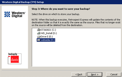 Western Digital Backup Setup