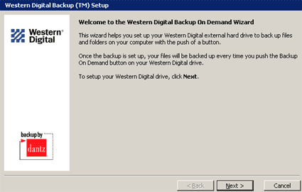 Western Digital Backup Setup